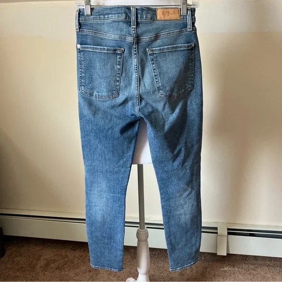7 For All Mankind Luxe Vintage The Ankle Skinny Denim Jeans size 27 - Picture 5 of 9